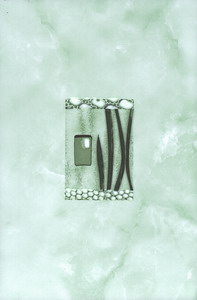 Керамическая плитка Каррара зелёная декор водоросли 20х30
